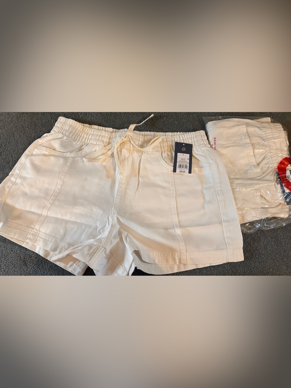 Universal Thread White Elastic Waist Shorts with Drawstring
